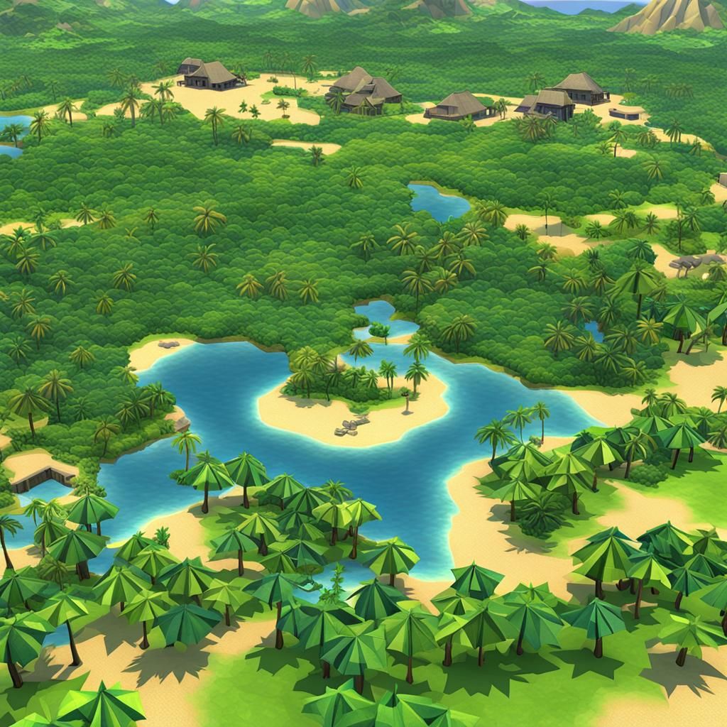 Origami Paper Folds in Papercraft Style