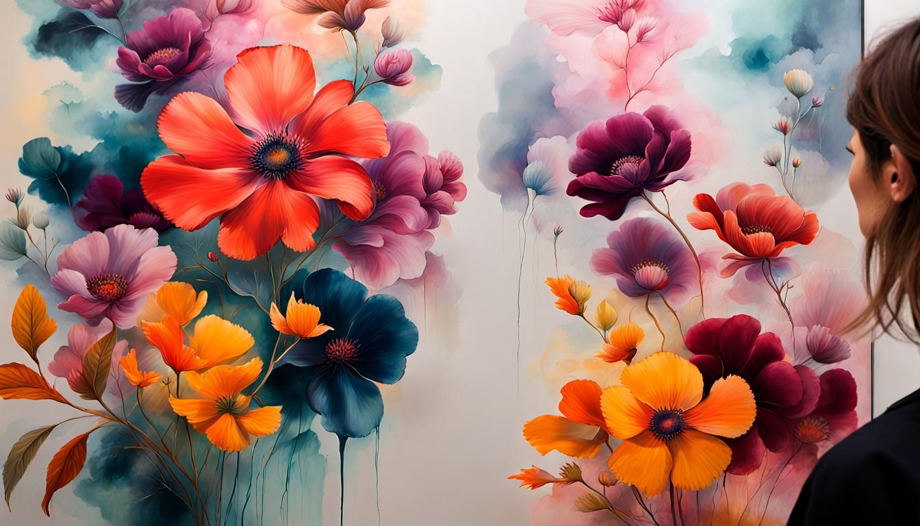 Parisian Shop Displayed as Vivid Oil Painting