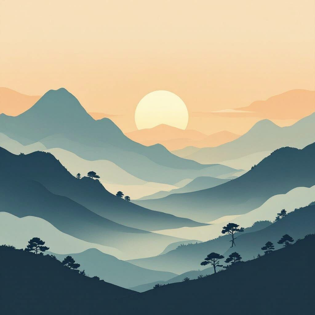 Minimalist Aesthetic Poster: Serene Landscape