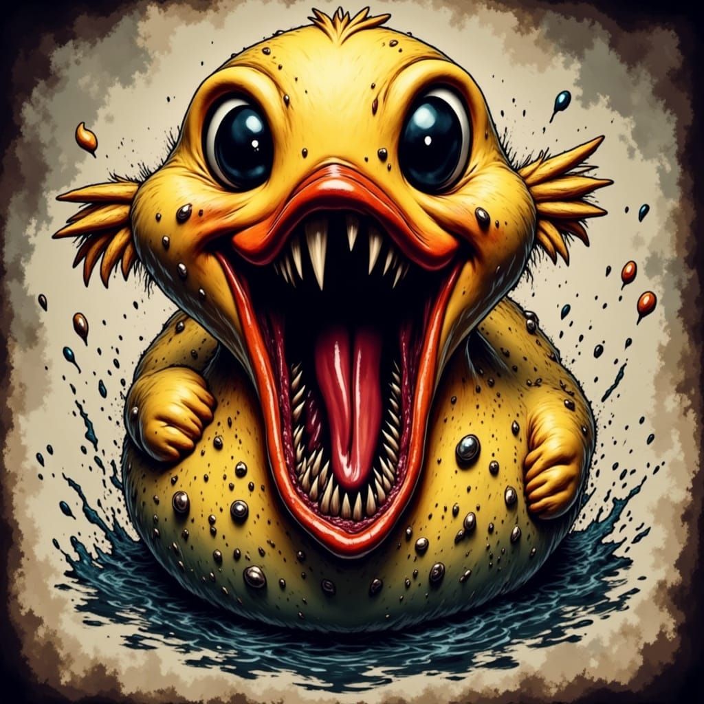 Screamo Rubber Duck with Sharp Teeth