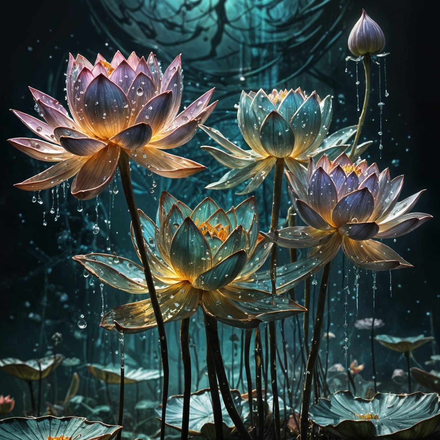 Surreal Lotus in Ethereal Glow