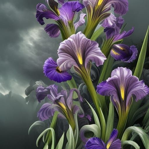 Photorealistic Irises in Digital Matte Painting Style