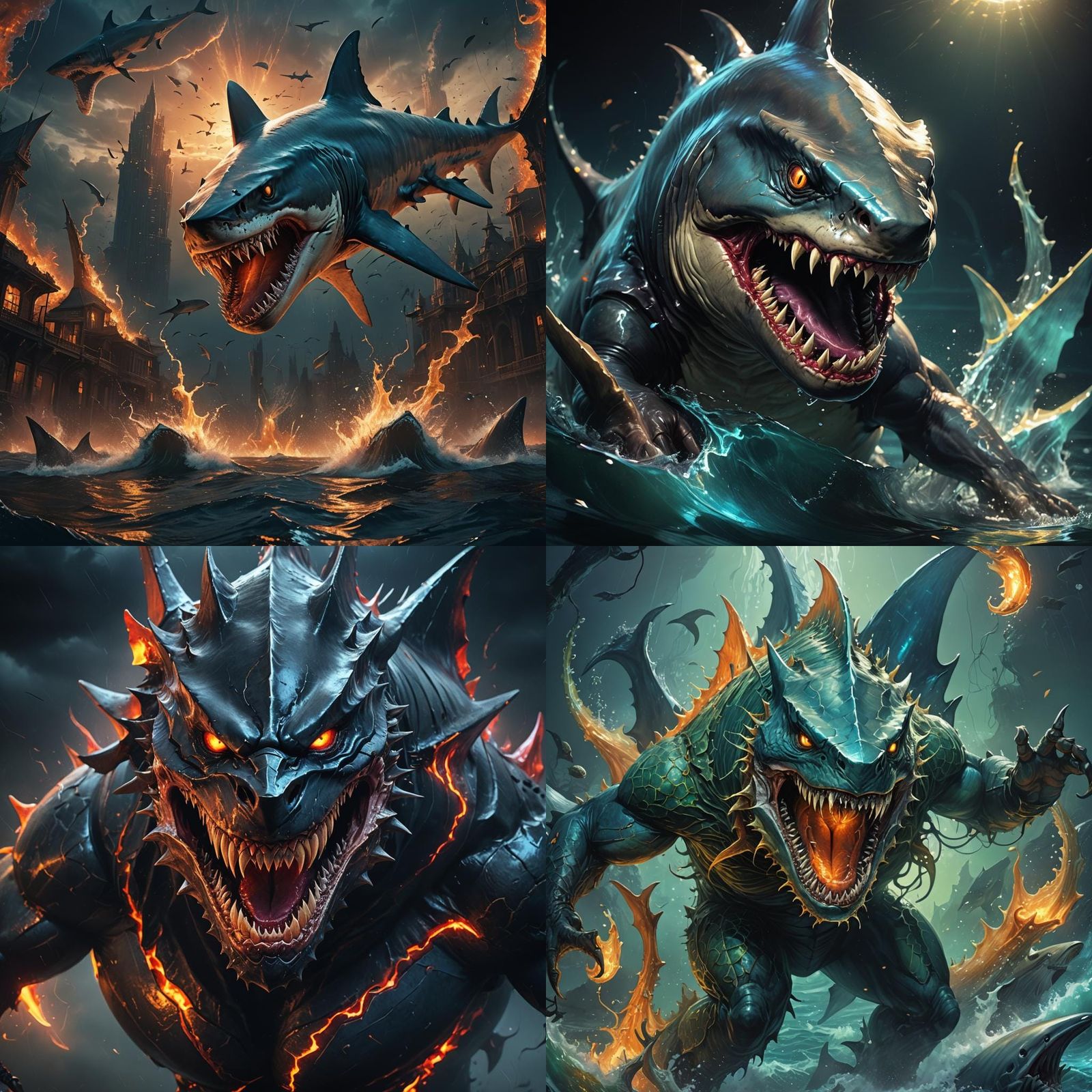 Deadly Shark Demon: Fantasy Concept Art