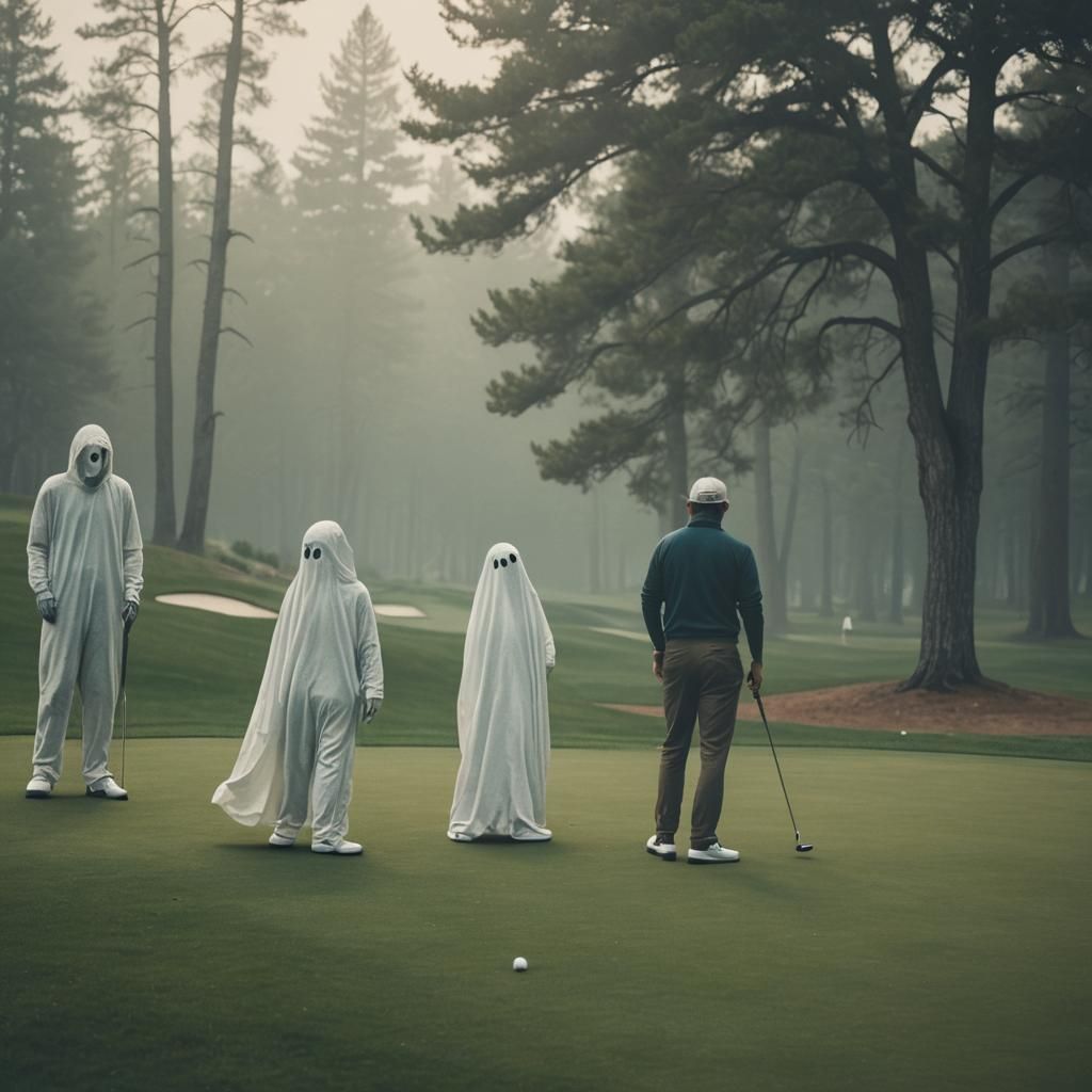 Ghosts Play Golf: A Cinematic Film Still