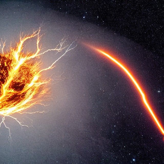 Meteor Strike Ignites Atlantic Ocean with Fiery Chaos