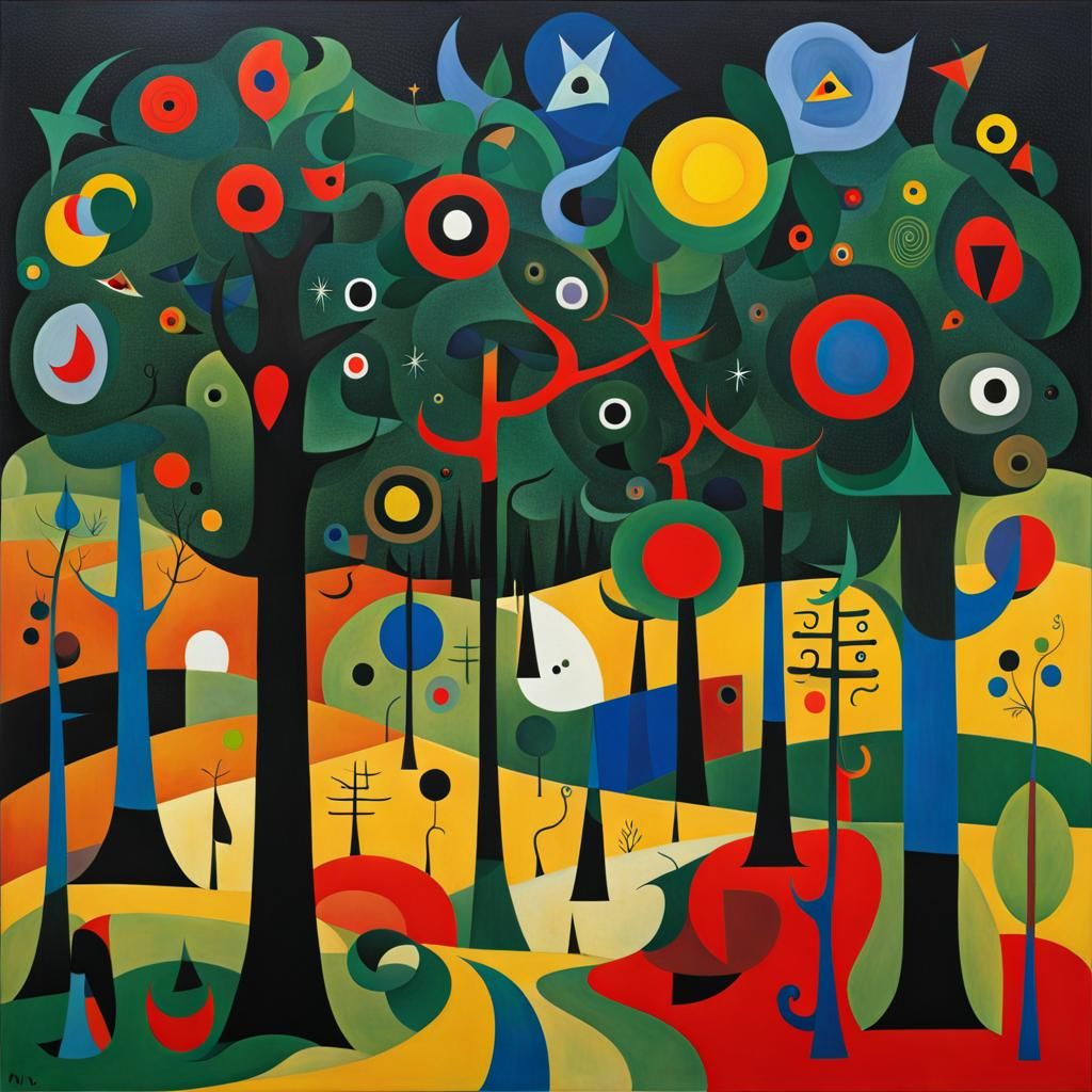 Eldritch Forest in Abstract Cubism Style