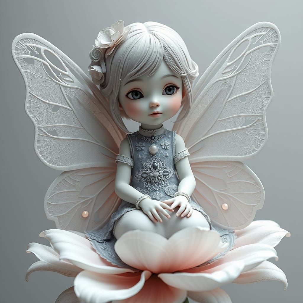 Girl in Whitemold-Inspired, 3D Printed Mold Aesthetic with S...