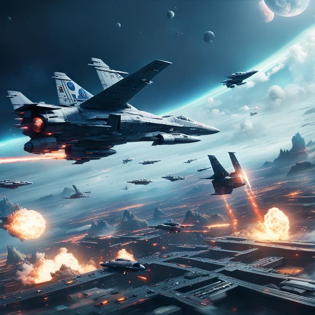 Star Fighter Barrel Roll in Epic Digital Painting