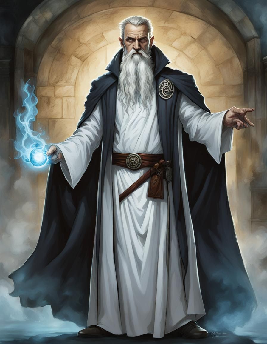 Mystical Greek Wizard of the White Council Portrait