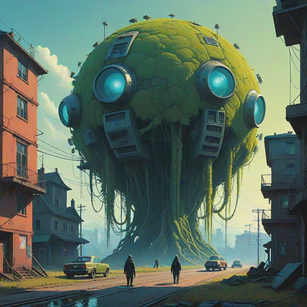 Surreal Mansion Emerges from Organically Growing Tissue in a...