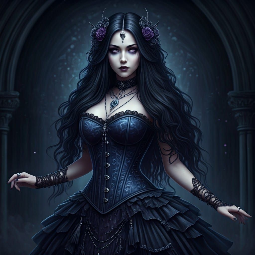 Mystical Sorceress in Gothic Fantasy Style