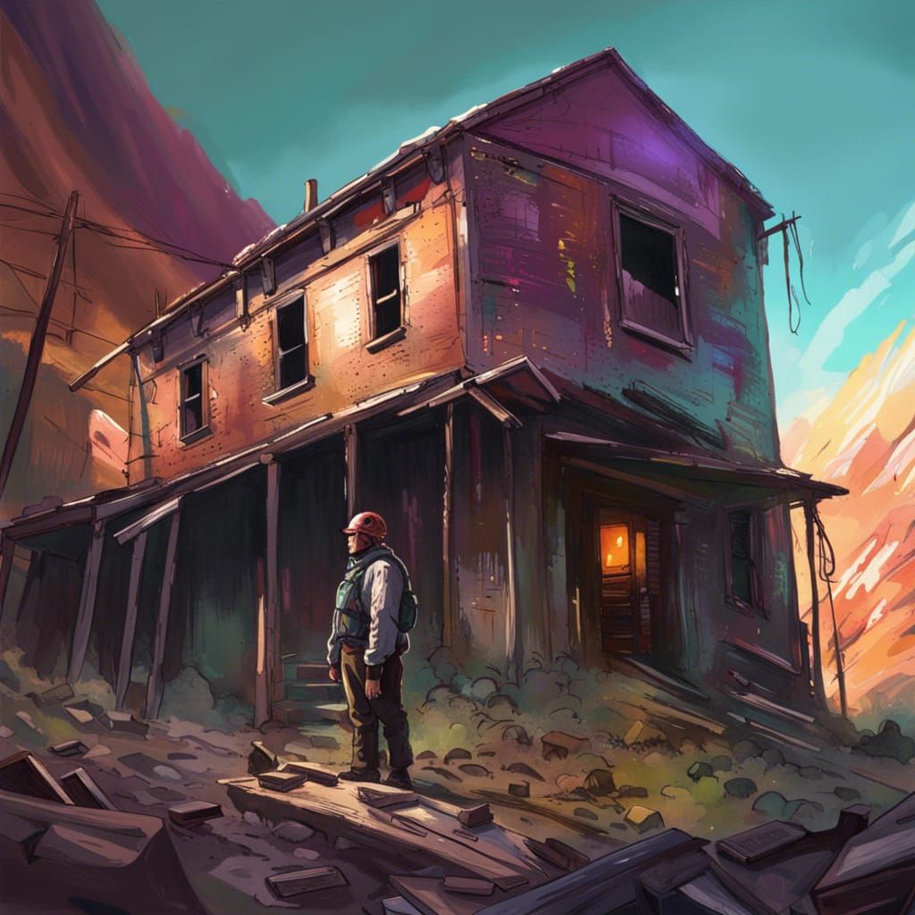 Hyperrealistic Ghost Town in Splash Art Style