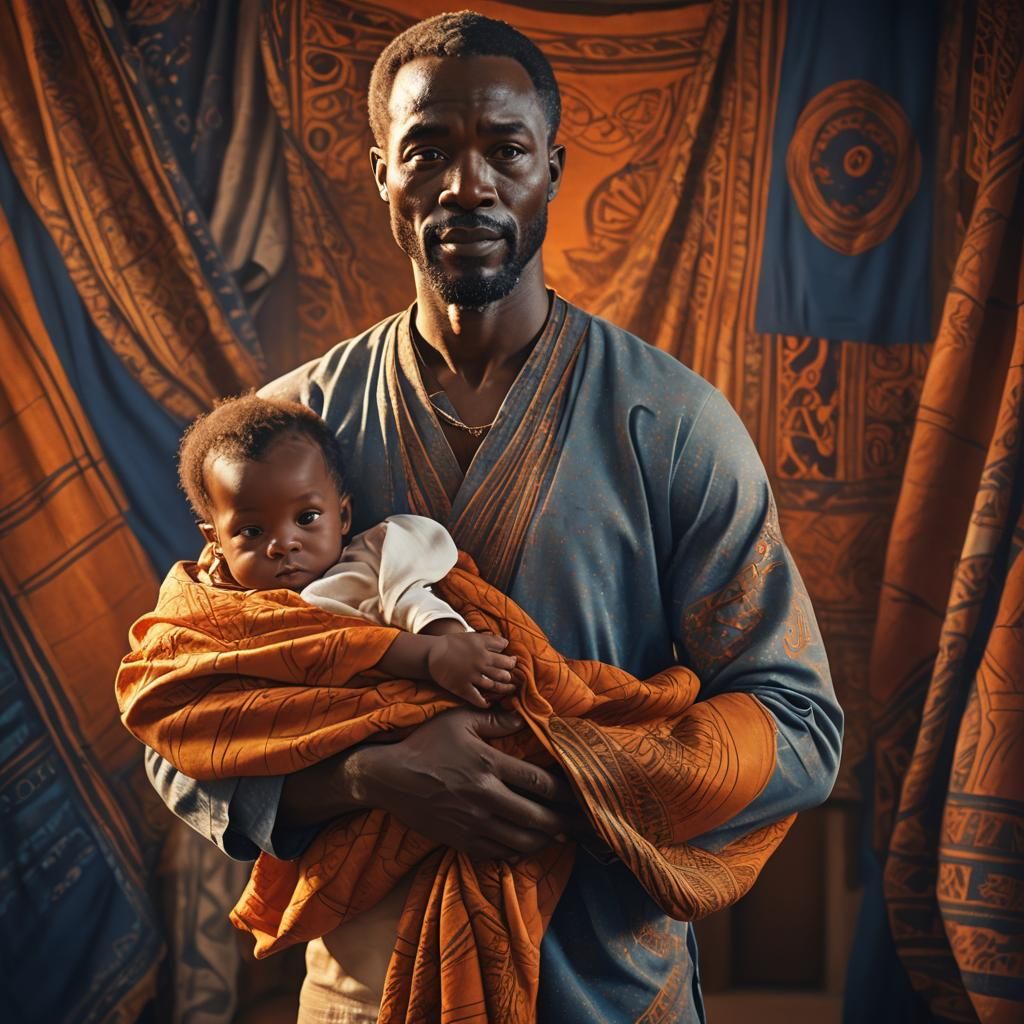 African Baby In Father's Arms