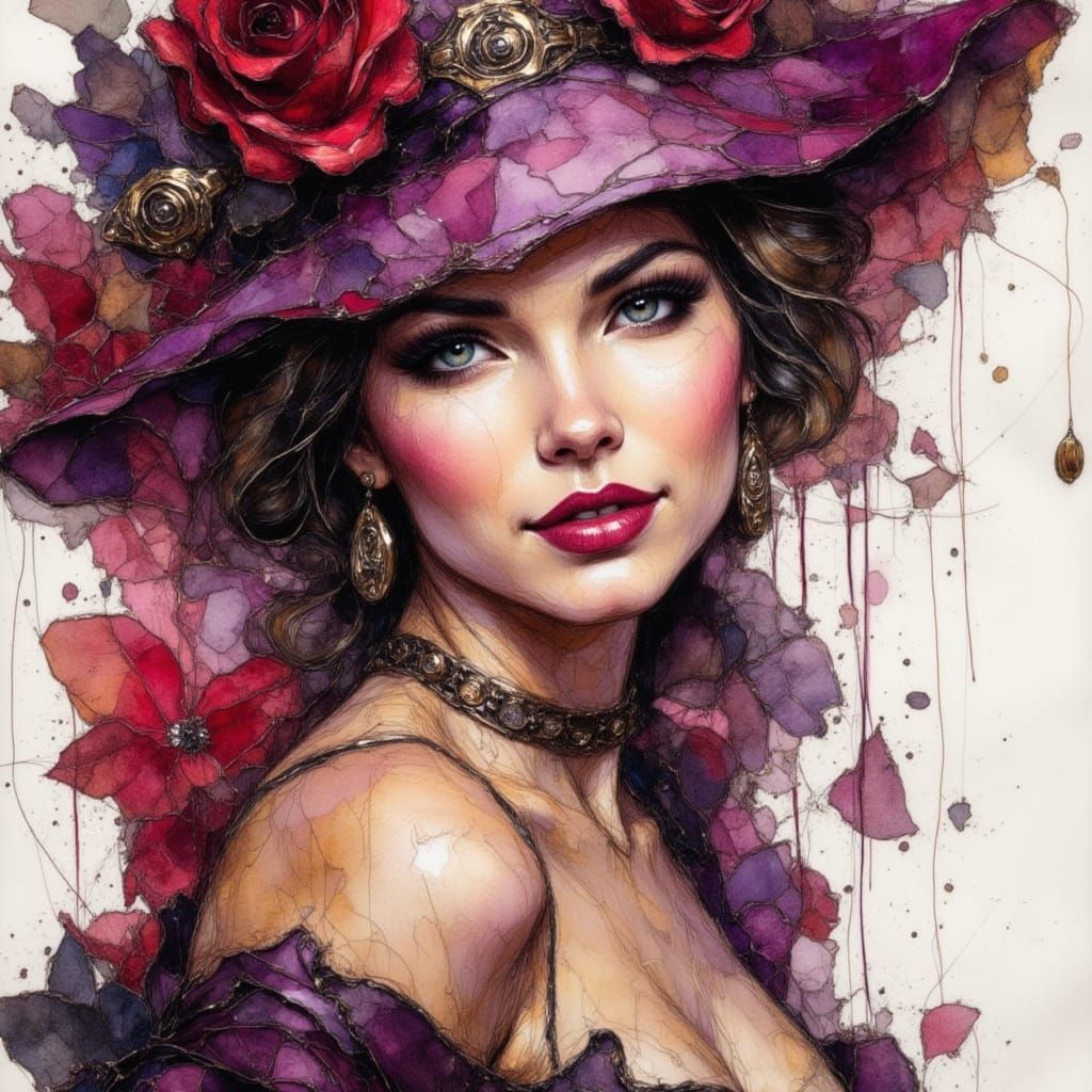 Pirate Alcohol Ink Sketch in Gothic Fantasy Style