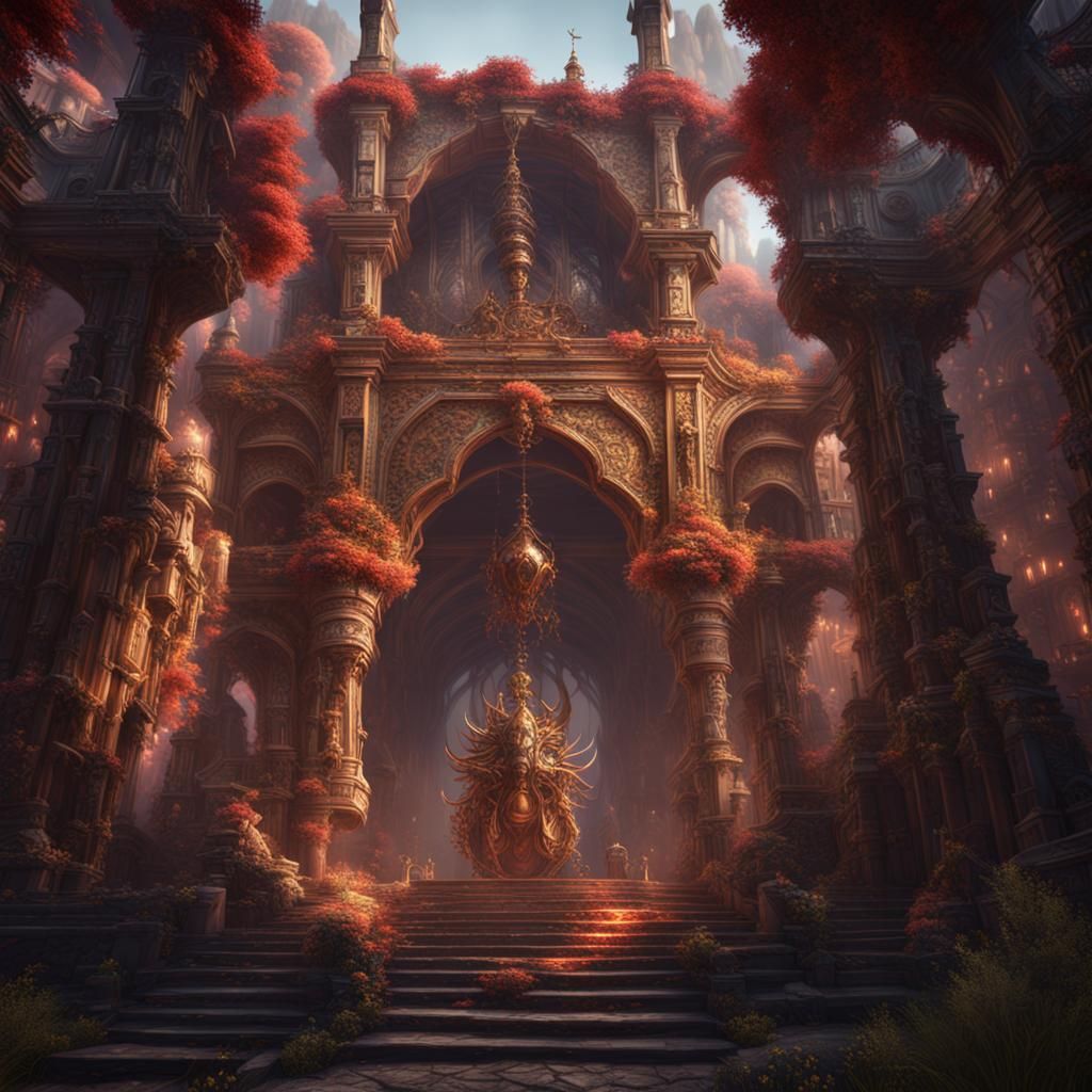 Fantastical Matte Painting in Deep Color, 8K