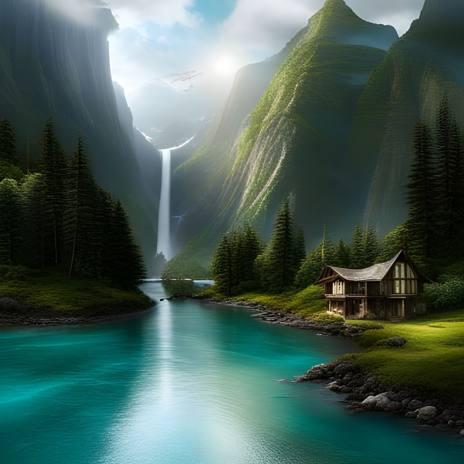 Paradise Mountain: Detailed Matte Painting