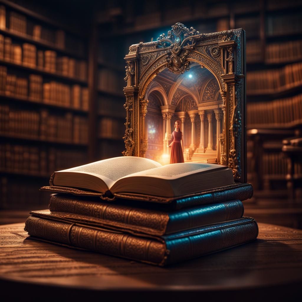 Magical Holographic Book Comes to Life: 3D Render