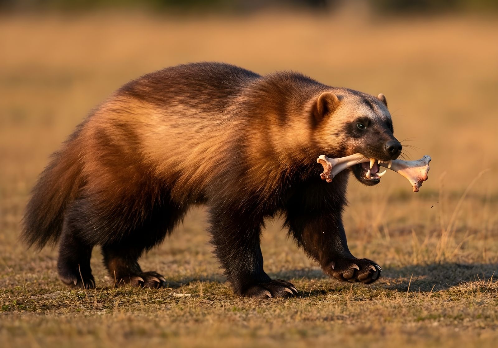 Wolverine in Golden Light Wildlife Photo