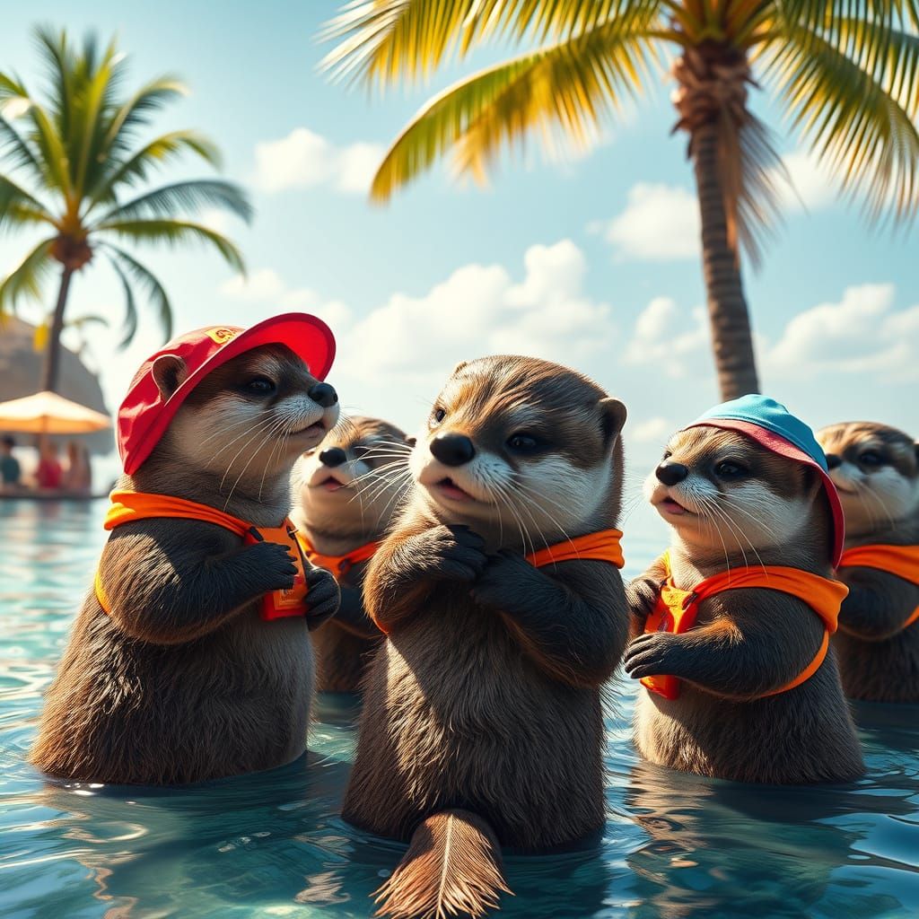 Furry Otters in Lifeguard Training at Tropical Charity Boot ...