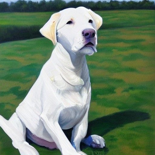 Labrador Retriever Playing in Park: A Classic Painting