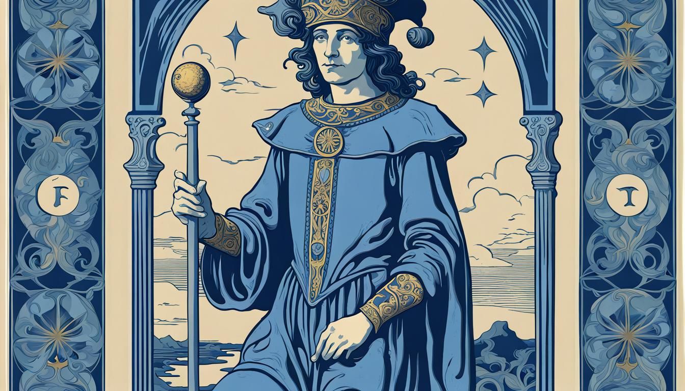 The Fool Tarot Card in Psychedelic Poster Art