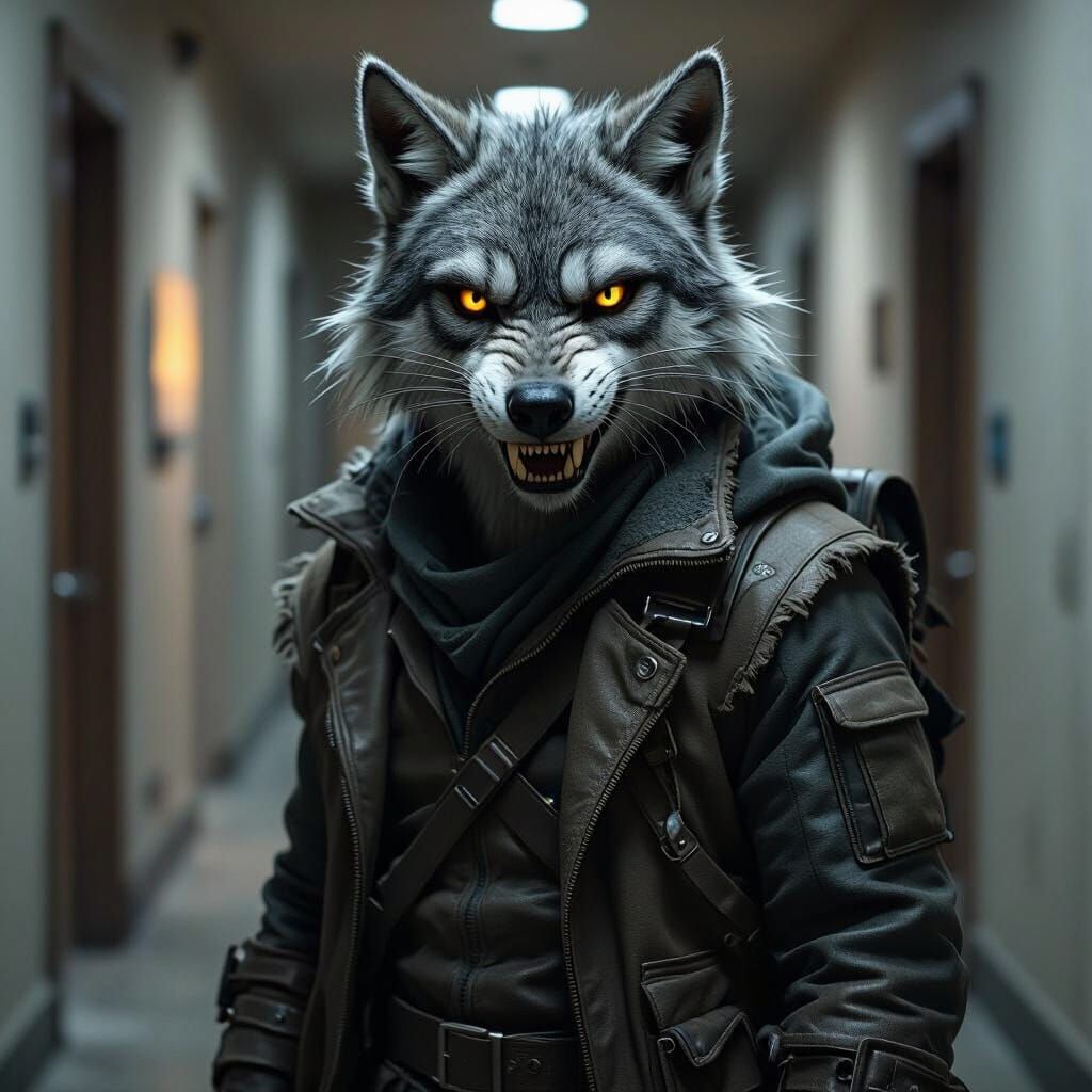 Wolf-Rat Hybrid Creature in Cinematic Film Style