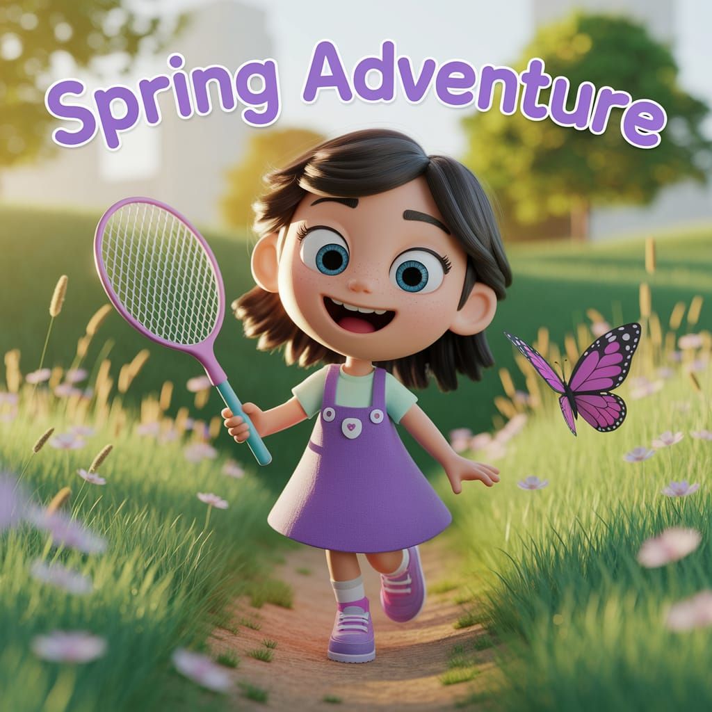 Spring Adventure: 3D Storybook Illustration
