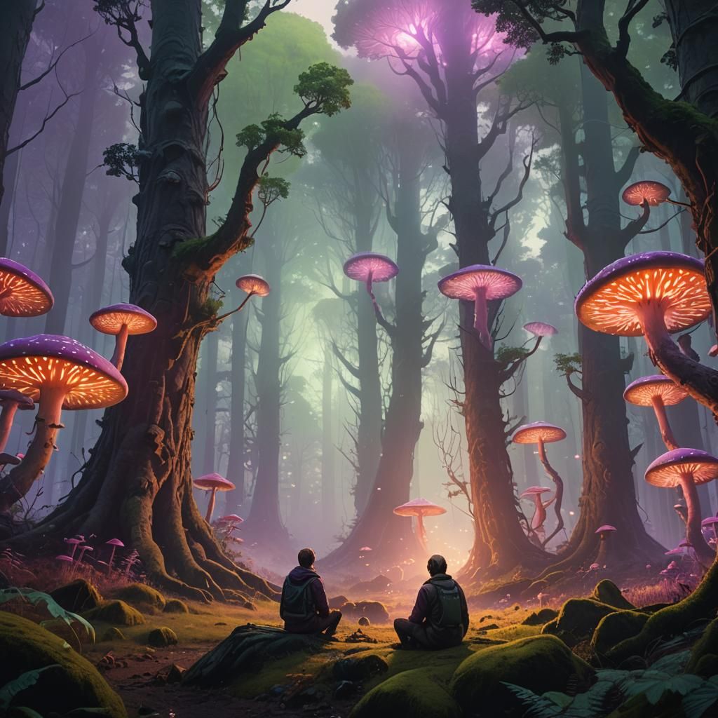 Mystical Forest Scene in Fantasy Concept Art Style