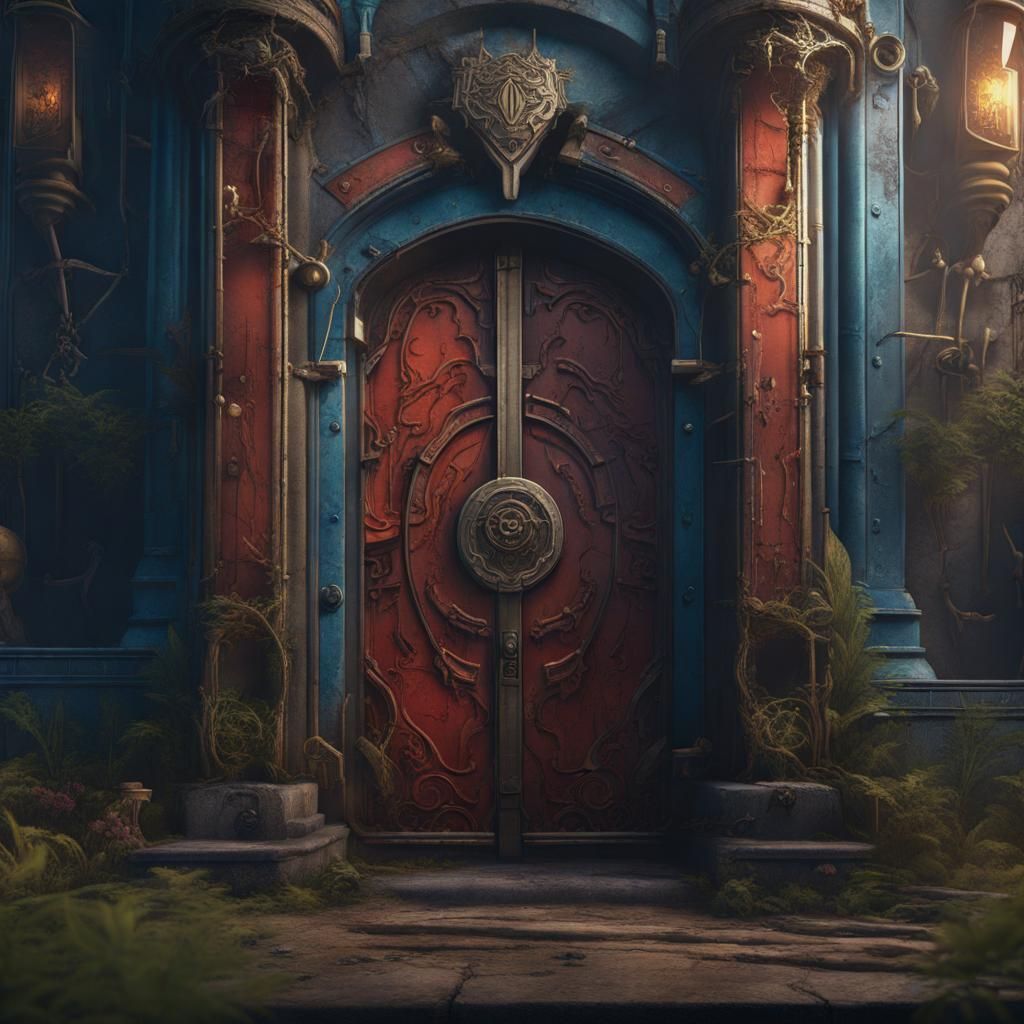 Fantastical Key and Door in Detailed Matte Painting