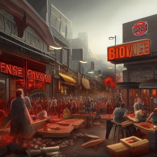 Apocalyptic Five Guys: Detailed Matte Painting