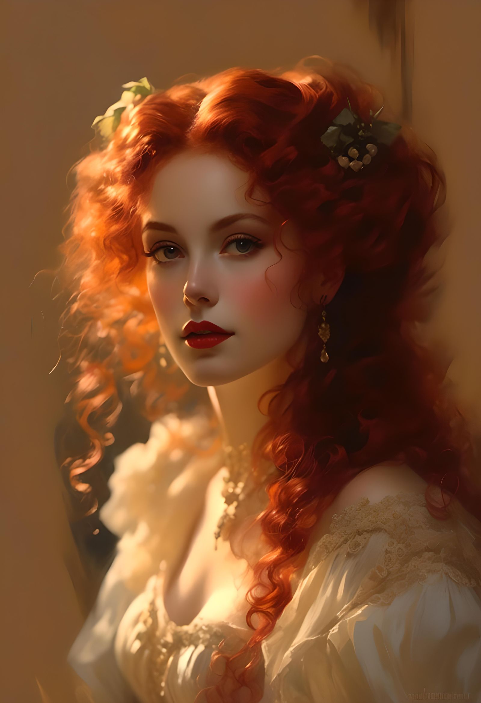 Victorian Vampire Mina Harker in Edward Cucuel Style