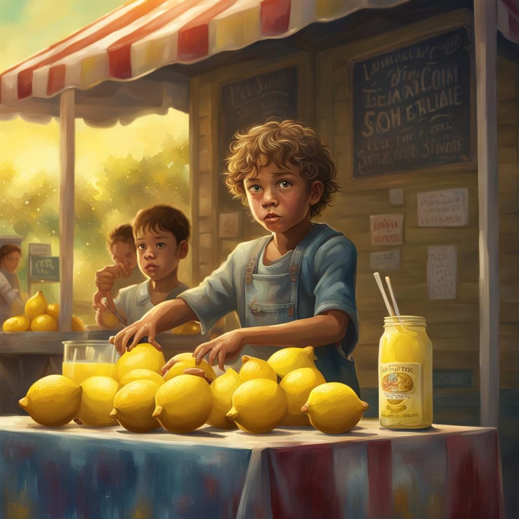 Hyperrealistic Lemonade Stand Splash Art