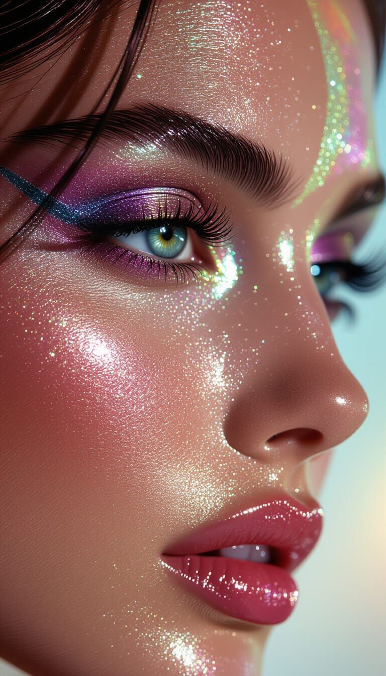 Editorial Beauty Portrait: Metallic Eyeshadow & Dewy Skin