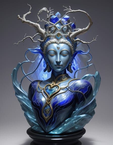 Surreal Dragon Tree Buddha Merges With Human Face