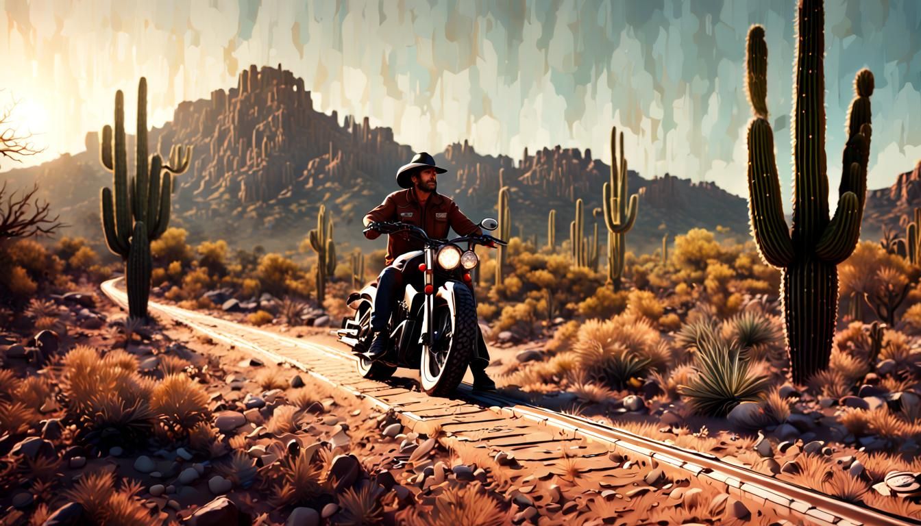 Indian Scout in Sonora Desert: Fantasy Concept Art