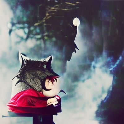 Menacing Big Bad Wolf Portrait