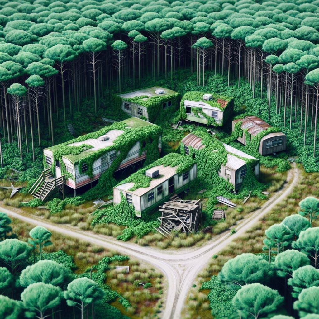 Post-Apocalyptic Trailer Park in Southern Wilderness