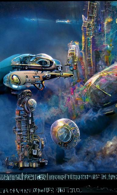Steampunk Sci-Fi Digital Art in Pastel Colors
