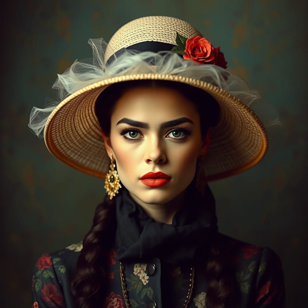 Sultry Femme Fatale in a Fedorah