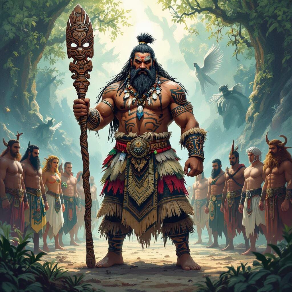 Tane Mahuta Prepares for Battle in Ethereal Realm