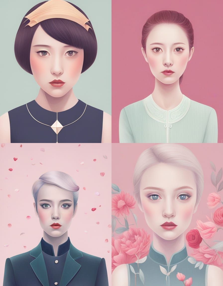 Dreamlike Portrait in Hsiao-Ron Cheng Style