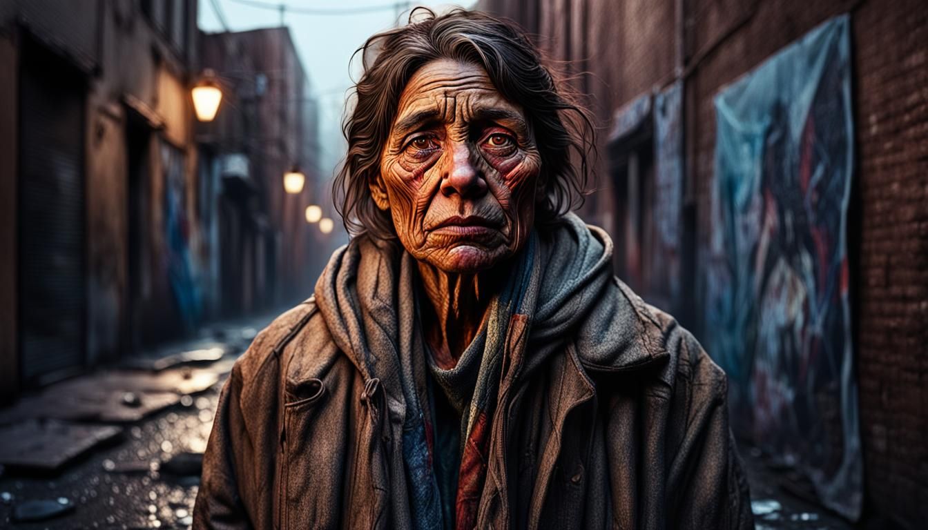 Sad Woman Portrait in Hyperrealistic Style