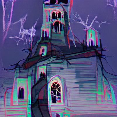 Eerie Haunted Church at Night