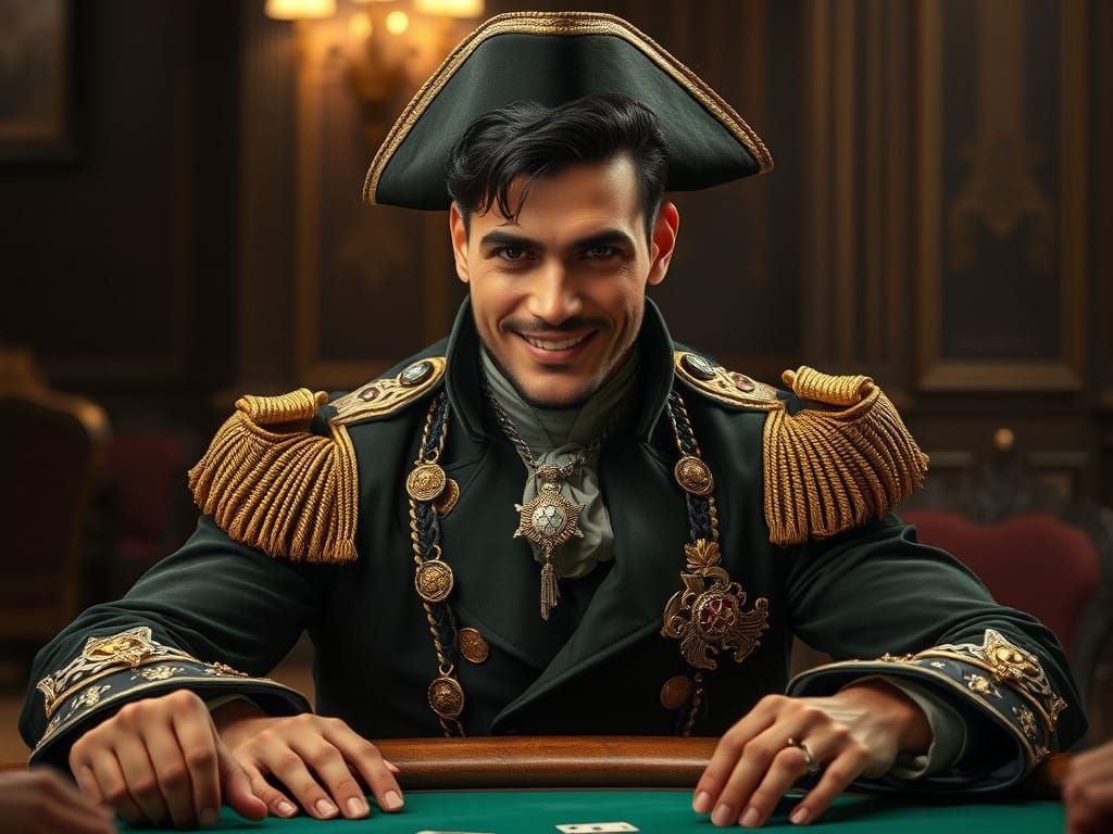 Dashing Latin Venezuelan Gentleman Plays Poker in Opulent St...