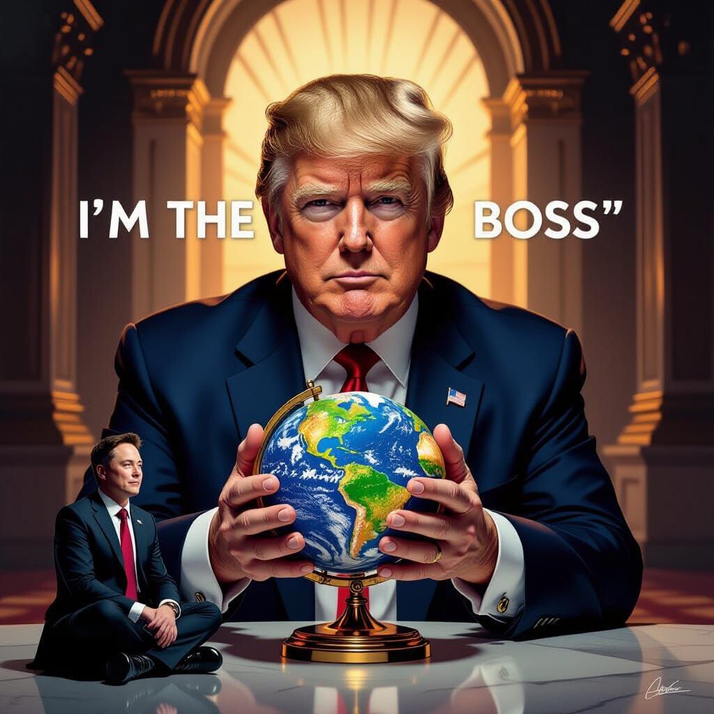 Donald Trump Holds US Globe, Elon Musk Agrees