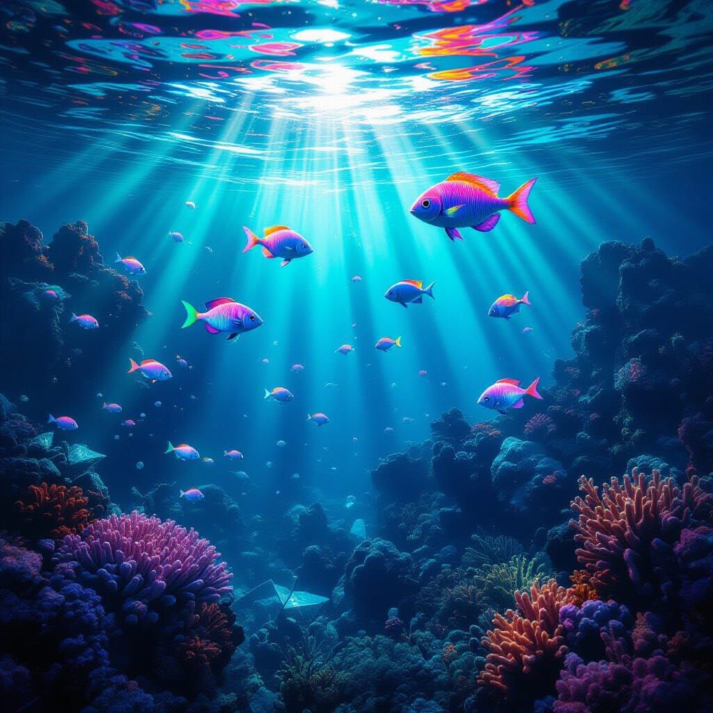 Molten Coral Forest: Surreal Underwater Dream