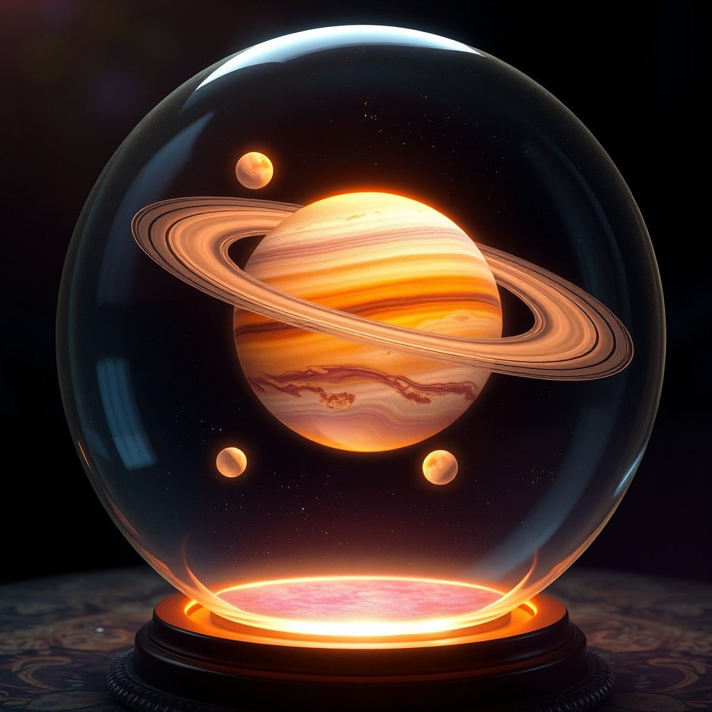 Saturn in Crystal Ball: Fantasy Concept Art