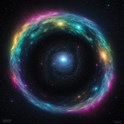 Cosmic Star Blowout in Pablo Amaringo Style