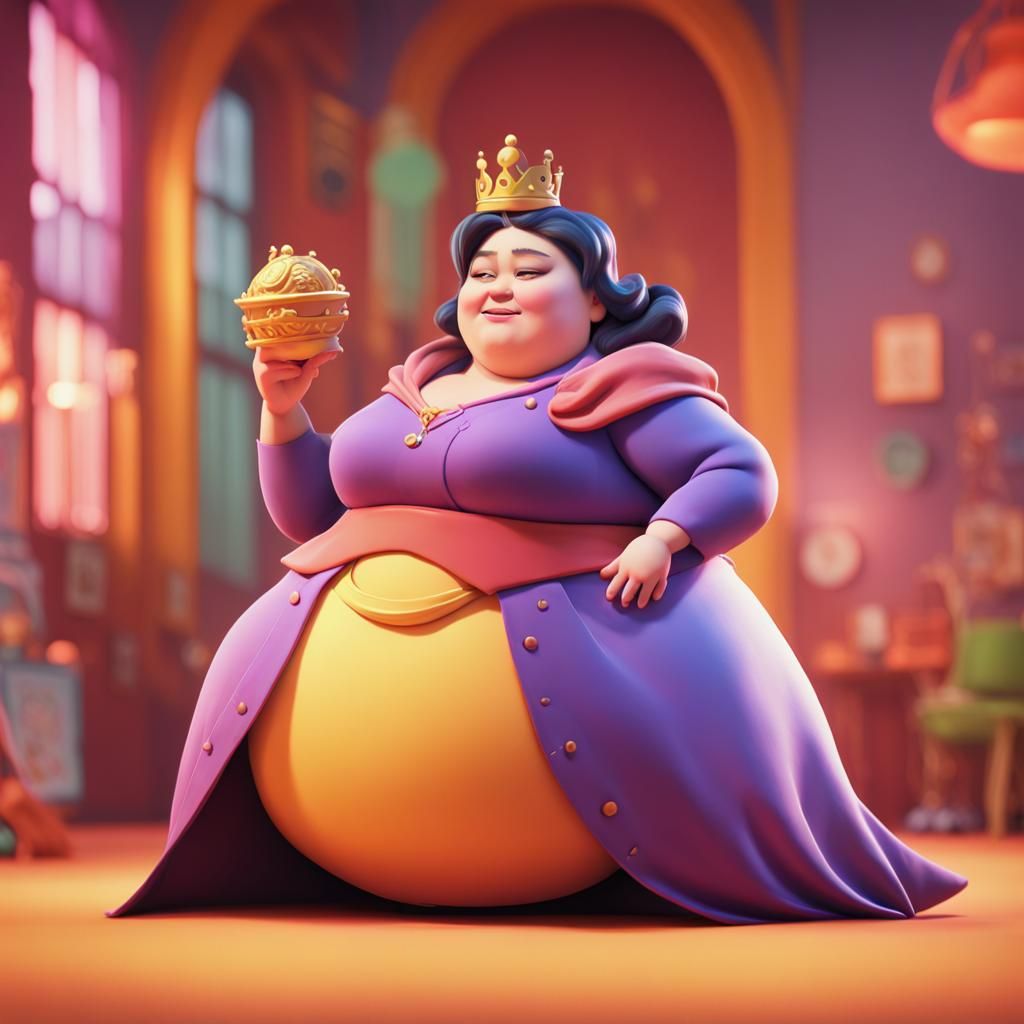 Anime Queen in Pixar-Style 3D Digital Art