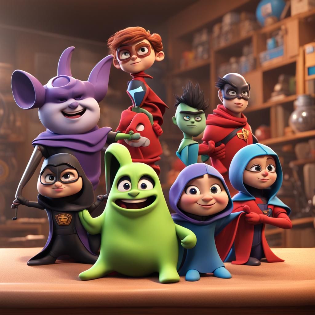 Toy Box Superheroes Unite: 3D Digital Art